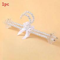 Anna Princess Dress Hangers Set With Pearl Accents For Childs Wardrobe Storage White 32cm