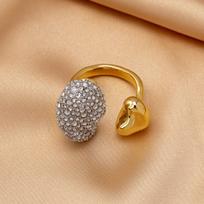 Exquisite Colorful Heart Style Fine Jewelry Sets for Women Earrings Brooch Ring Necklace Yellow