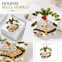 Large Christmas Bell Brooch Pin for Women - Festive Holiday Jewelry Accessory for Coat and Scarf one size
