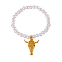 Asu Hot Selling 2026 European Bull Head Beaded Bracelet Valentine Versatile Personality