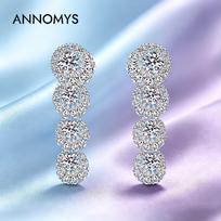 S925 Silver Moissanite Drop Earrings Women Luxurious Trendy Exaggerated