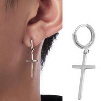 Hip Hop Punk Cross Stud Earrings Personality Trendy Jewelry For Men And Women 1pair