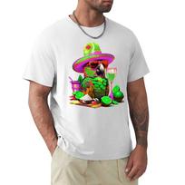 Salt And Lime Parrot Happy Bird In Paradise Tshirt Holiday Casual Short Sleeve Top S