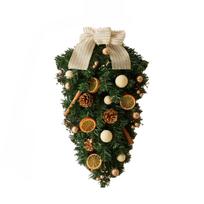 Drop Shaped Artificial Door Wreath - Simulated Hanging Decoration for Christmas Tree, Wall or Front Door S
