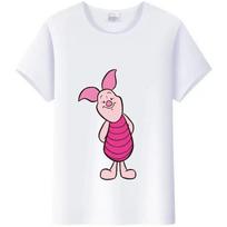 Kawaii 2000s Clothes Tops Disney Cartoon Pooh Piglet Graphic T-shirt Ladies Summer Blouses Men White Tees Woman Oversized Tshirt L