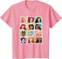 Hot Fashion Casual Disney Princess Photos Portrait Picture Collection T-Shirt S-4XL Four Seasons L