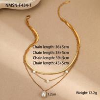 New Water Drop Imitation Pearl Tassel Pendant Multi-layer Necklace for Women, Simple and Fashionable Accessory