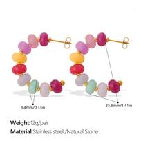 Cross-Border New Arrival Irregular Color Beaded Earring Bracelet Necklace Stainless Steel Vacation Style 2026 Chic