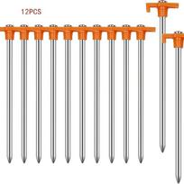 Outdoor Tent Nail Tent stakes, camping stakes7.1 Inch Rust-Free Metal Tent Stakes Ground Pegs Tent Stakes for Camping, Garden, Hiking, Orange Color 12Pieces