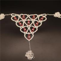 Cross-Border Hot Selling Exquisite Rhinestone Body Chains Shiny Sexy Heart-Shaped Bikini Bra T-Back Suit