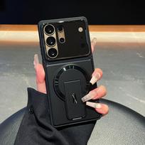 Magnetic Bracket Phone Case For Samsung Galaxy S24 S25 FE S23 S26 Ultra A56/36 A57 A37 A17 A16 A06 A07 Lens Filter Bracket Cover Galaxy S25 Ultra