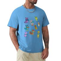 sad and indifferent animals wearing scarves T-Shirt graphic t shirts new edition hippie clothes sweat mens workout shirts S