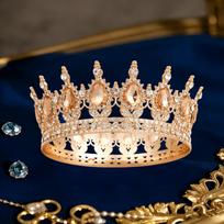 Elegantiška kalnų krištolo princesės vestuvinė karūna - Aukščiausios klasės kristalinis nuotakos plaukų aksesuaras brown