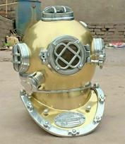 Antikvarinis nardymo šalmas Giliavandenis nardymas Bostono JAV karinio jūrų laivyno „Mark V Maritime Divers“ žalvaris