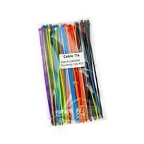 4×200mm 3×200mm Size 100Pcs/Bag Cable Tie Multicolor Black Slef-Locking Nylon Cable Tie Quickly Bundle Plastice Loop Wire Wrap