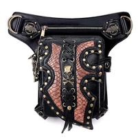Fashionable Women's Bags, Steampunk Motorcycle Bags, Single-shoulder Crossbody Bags for Women, European and American Waist Bags for Men