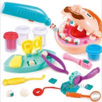 Vaikų žaidimų žaislai edukaciniai Gydytojo žaislai odontologai dantų plombavimas dantys spalvotas molis plastikinis formelių rinkinys gimtadienio dovana berniukui mergaitei