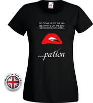 ROCKY HORROR  tshirt black 'Anticipation' t shirt. Inspired Unisex ladies fitted 4XL