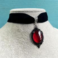 Gotikinis vampyro kameo pakabukas ant aksominio kaklo juostelės moterims Madingi raganavimo papuošalai Choker dovanos