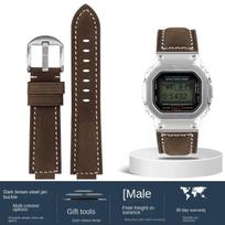 Frosted leather strap For Casio G-Shock GM-110 GA110 GM-110GB GD120 GA-700 DW5600 frosted vintage watchband 16mm men's bracelet 16mm black