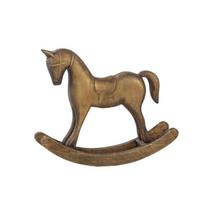 Handmade Wooden Rocking Horse Sculpture Classical Vintaged Home Accent Decorative Statue For Living Room Decoration bronza