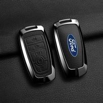 New 2026 Car Sticker For Ford Leather Alloy Car Key Case Cover Shell Protector For Ford Maverick Focus Edge Explorer Expedition