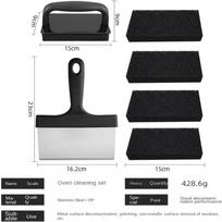 Non Scratch Griddle Cleaning Kit 6 Inch Grill Scraper And Scrubber Pad Set For Blackstone Cookware Safe For Non Stick Surfaces