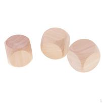 10Pcs/Set 3cm Wooden Dices D6 Six Sided Blank DIY & Wargaming beige