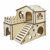 Wooden House For Hamster, Guinea, Rodent, Cage