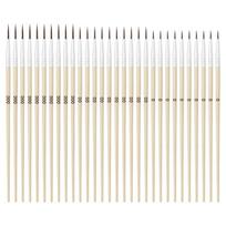 Pack of 30 Fine Liner Brushes Nylon Hair Precisions Painting Tools Plastic Body Assorted Colors For Various Artwork