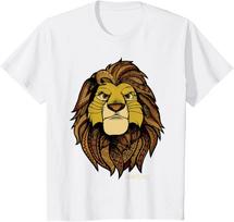Hot Fashion Disney The Lion King Simba Tribal King Distressed Portrait T-Shirt S-4XL Four Seasons Gift S
