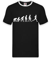 Evolution of Man Runner - Mens Ringer - Running Marathon Half 10K 5K S