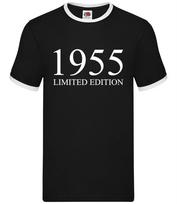 Limited Edition 1955 - Mens Ringer - Birthday Present 69th 69 Gift Age XXL