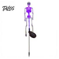 Festival Atmosphere Lawn Lamps 3D Skeleton Halloween Solar Garden Lamp, Spooky Human Pathway Haunted House Yard Props Lights, Waterproof Resin Outdoor A