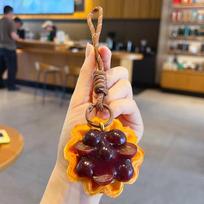 Cartoon Strawberry Egg Tart Pendant Simulation Mango Puff pastry pendant  Holiday Gifts Style 2