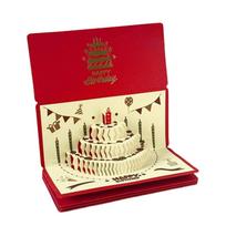 Pop-Up 3 D Birthday Red Envelope Folding Money Bag Cash Gift Red Pocket  Wedding Celebration