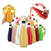 10x DROP JUICE BOTTLE 330ml + CAP GLASS BOTTLES FOR SYRUP JUICE