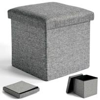 Folding upholstered pouffe DIEGO gray size M