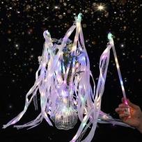 5PCS Lace Streamers LED Light Up Fairy Sticks String Light Ribbon Hand Sticks  Birthday Party