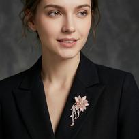 Flower Brooch Pin for Women - Elegant Scarf Clasp Brooch Jewelry Accessory one size