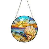 2D Beach Seashell Painted Wall Decor, Hanging Ornament One Size