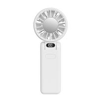 Folding Cooling Fan Handheld Neck-Hanging Desktop Ice-Cooling Digital Display 5-Speed Built-in Lithium Battery Powerful Portable No Plug Required