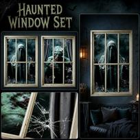 Halloween and Fabric Window Clings, 12080cm, 2 Pack - Decorative Wall Stickers for Home One Size