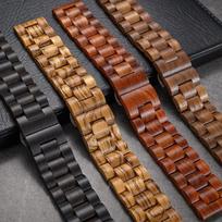 22mm For Huawei watch bands, sandalwood For Samsung watch bands, pure wood For Apple smartwatch bands 44/45/46/49MM