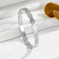Stainless Steel Women's Simple Rhomboid Bracelet Cross-border European American Light Luxury Fashion All-match Electroplated