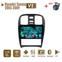 Android automobilinis radijas stereo Hyundai Sonata 2003-2009 2 DIN Multimedija Carplay Navigacija Automagnetola GPS WIFI Pagrindinis įrenginys 4+64GB 1+16GB gray
