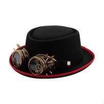 Suaugusiųjų Steampunk Skrybėlė Juoda Kostiumo Aksesuaras Gotikinė Scenos Pasirodymams Karnavalui Helovinui with Gear black