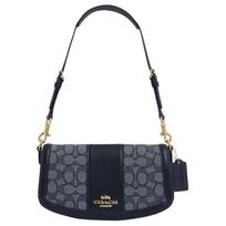 Rankinė moteriška Coach Andrea 24 Classic Logo, su sagtimi, odinė, gėlių rašto, vidutinio dydžio, tamsiai mėlyna CT767-IMX1X Gift Box Set (Basic Set+Yellow Box)