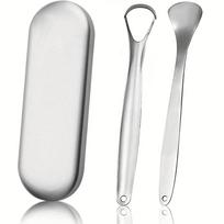 Stainless Steel Tongue Cleaner For Oral Hygiene Reduce Bad Breath With Large Case Healthy Gum Fresh Breath