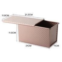 Rectangle Pullman Loaf Pan with Lid 1lb Non-Stick Bread Baking Pan Carbon Steel Corrugated Toast Box Toast Mold for Oven Baking gray